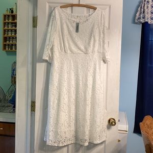 Elegant white lace dress